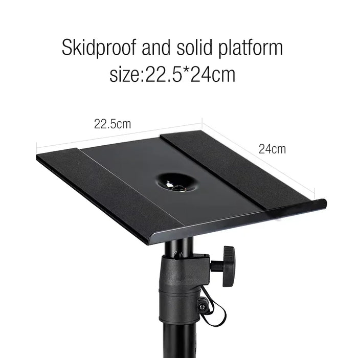 Studio‑grade Clamp‑Mount Speaker Stand — Height‑Adjustable Desktop Platform for Monitors