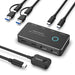 RSHTECH USB‑C KVM Switch RSH‑A201C — 2 Computers, 4 USB Devices, Controller