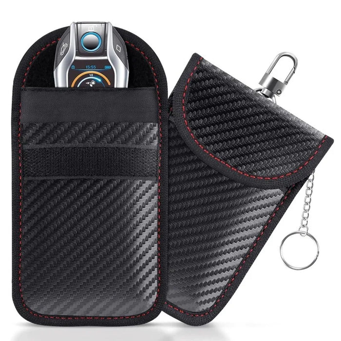 Faraday Key Fob Pouch — Carbon Fibre Signal‑Blocking Protector