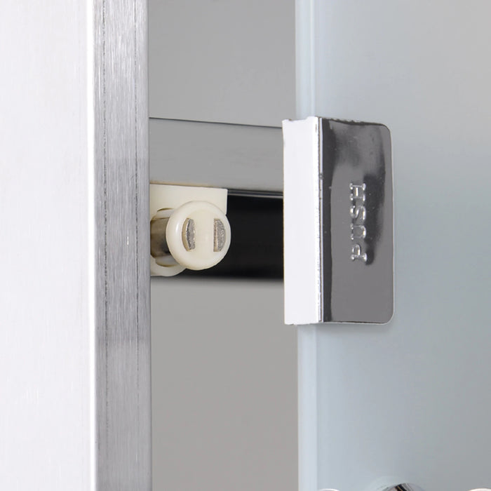 Lockable Wall-Mounted Medicine Cabinet — Safety Glass Door, Silver, 48cm
