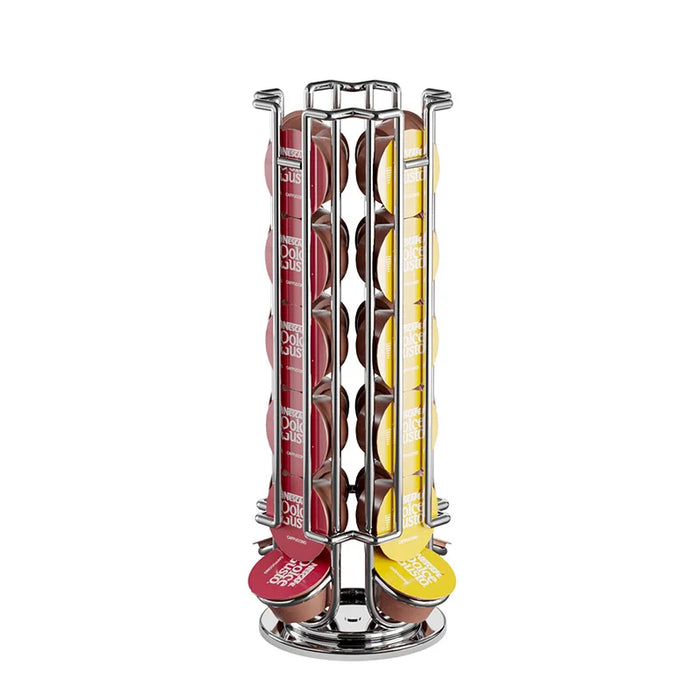 Rotating 24-Capsule Coffee Pod Rack with Anti-Slip Base — Dolce Gusto Compatible
