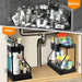 2-Tier Pull-Out Drawer Organiser — Foldable Plastic Storage for Kitchen & Bathroom