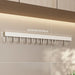 No-Punch Wall-Mounted Kitchen Rack with Movable Hook Spoon Holder — White Aluminium
