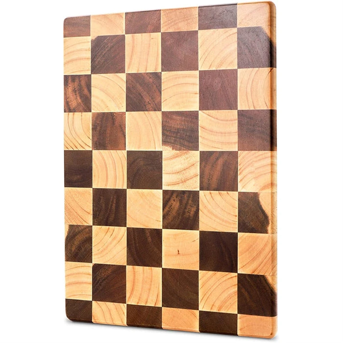 End-grain Rubber Wood Chopping & Serving Board (Flippable) — JT549