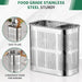 Stainless Steel Cutlery & Chopstick Drainer – 2-Compartment Utensil Holder with Hooks