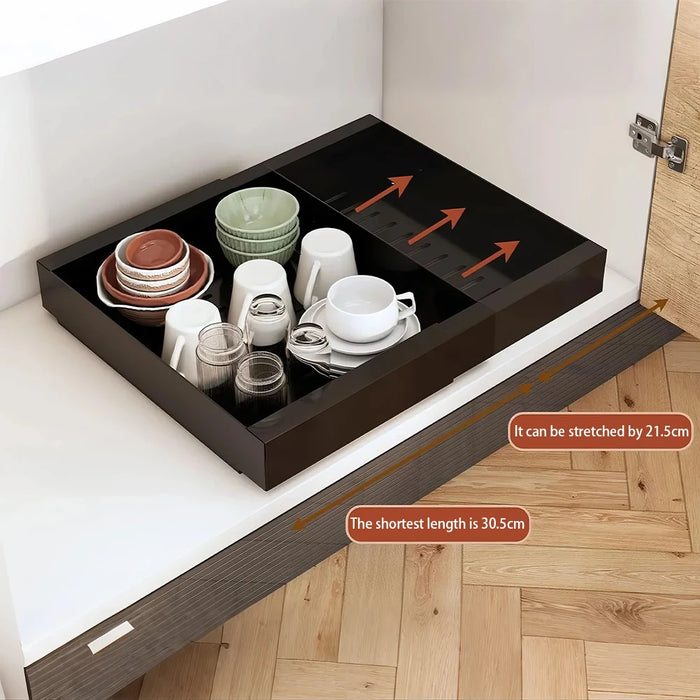 Expandable Pull-Out Cabinet Organiser — Heavy-Duty Slide-Out Shelves for Kitchen, Pantry, Bathroom, Office, Dorm
