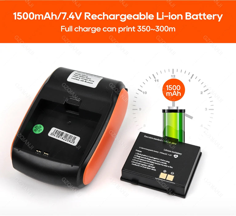 58mm Mini Thermal Receipt Printer – Bluetooth & USB, Mobile POS for Android/iOS/Windows