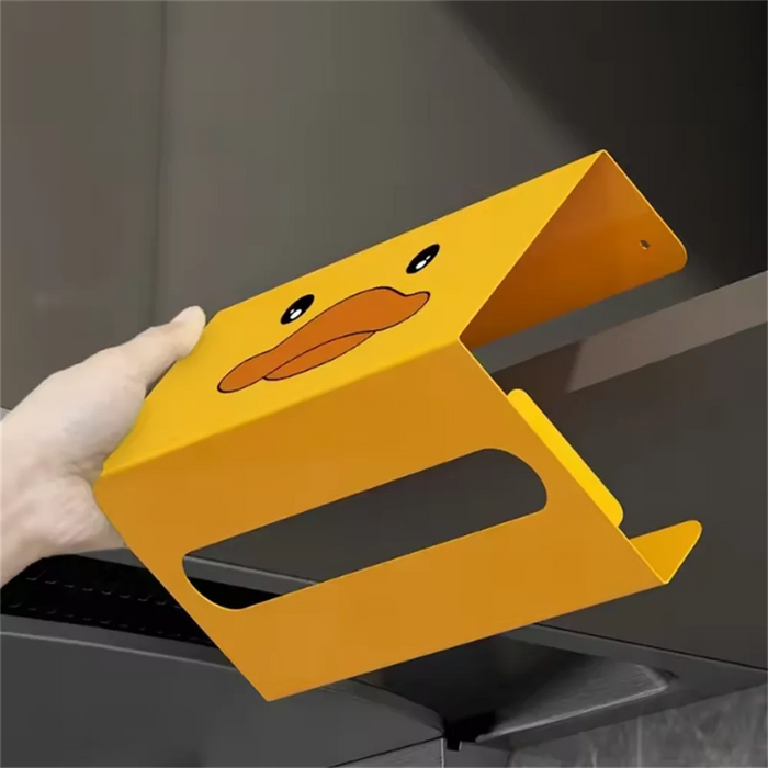 No‑Punch Carbon Steel Kitchen Paper Towel Holder — Cabinet, Drawer or Wall