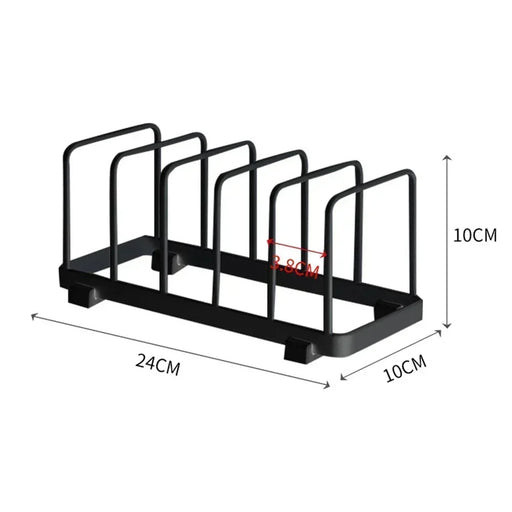 Stainless Steel Pot & Pan Lid Rack — Plate, Tray & Cutting Board Organiser