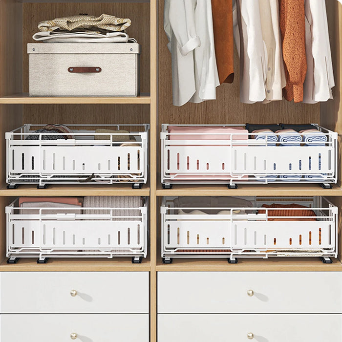 Telescopic Pull-Out Drawer Organiser — Adjustable 33–49cm for Cabinet & Cupboard
