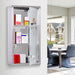 Lockable Wall-Mounted Medicine Cabinet — Safety Glass Door, Silver, 48cm