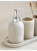 5‑Piece Bathroom Accessory Set — Dispenser, Toothbrush Holder, Tumbler, Tray & Soap Dish (Beige or Grey)