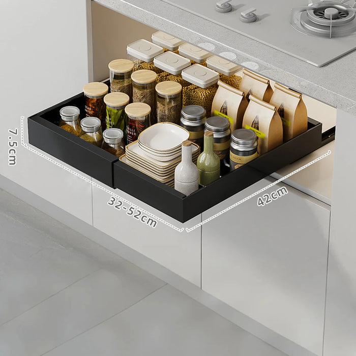 Expandable Pull-Out Cabinet Organiser — Heavy-Duty Slide-Out Shelves for Kitchen, Pantry, Bathroom, Office, Dorm