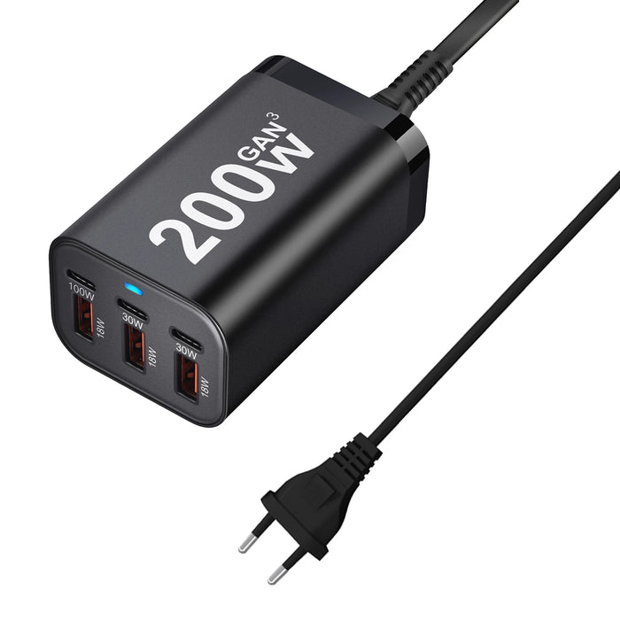 6-Port USB-C GaN Fast Charger – Up to 100W Single‑Port, PD & QC