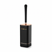 Aokala Silicone Toilet Brush & Holder — 40cm Long Handle, Wall or Floor Mount, Black or White with Rose Gold Trim