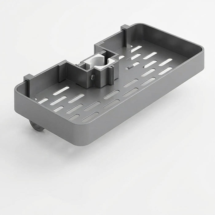 Punch-Free Shower Caddy (Single or Double) — Space Aluminium Shelf with Optional Towel Rail