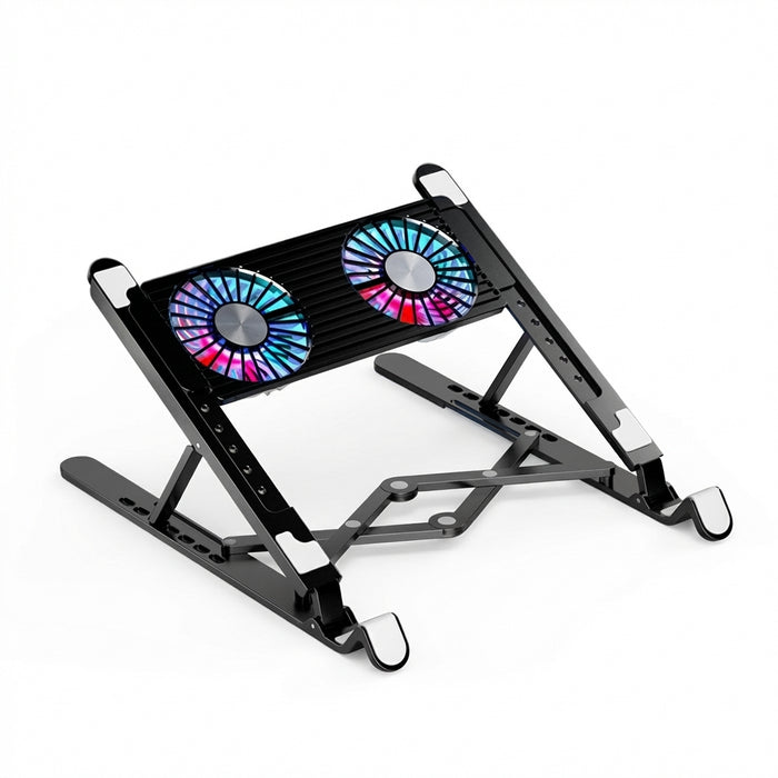 Foldable Laptop Cooling Pad — 2 or 4 Fans, RGB, 7 Heights for 11–17.3-inch Laptops