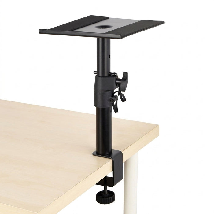 Studio‑grade Clamp‑Mount Speaker Stand — Height‑Adjustable Desktop Platform for Monitors