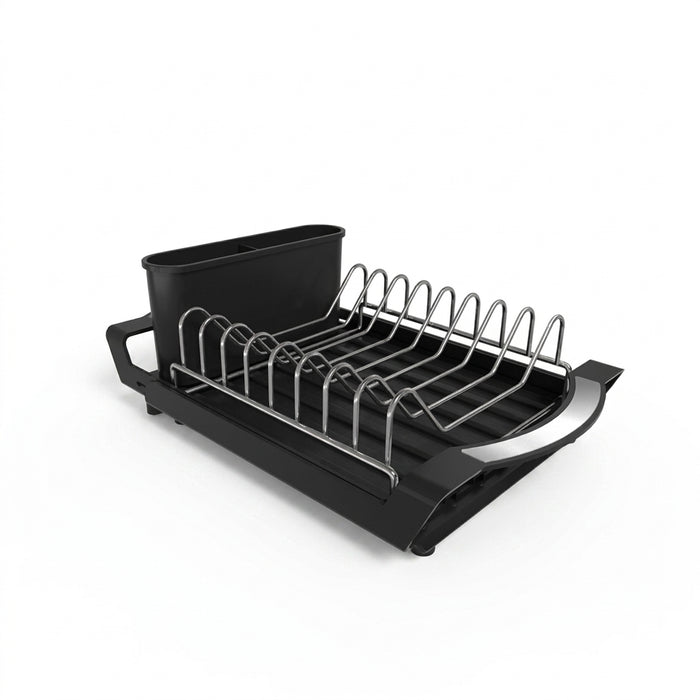 Extendable Dish Drying Rack — Space-saving Large Capacity Utensil & Dinnerware Organiser