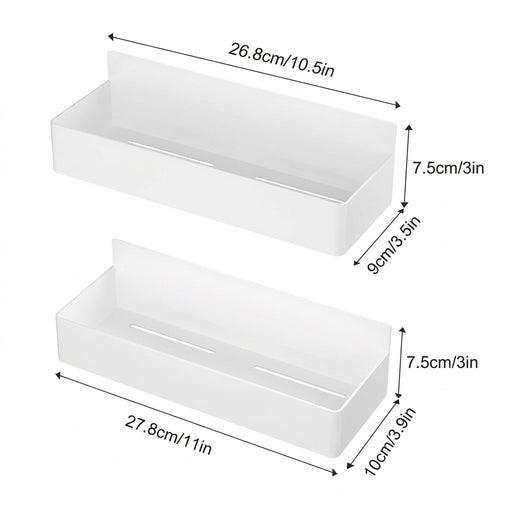 Set of 2 Magnetic Metal Storage Shelves — Fridge & Washing Machine Hanging Rack