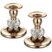 Pair of Gold Metal Taper Candle Holders — Vintage Brass Finish, 8.5 cm