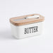 Ceramic Butter Dish with Bamboo Lid & Knife — Square Sealed Butter Box (350/500/650ml)