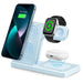 3-in-1 Magnetic Wireless Charger Stand — 15W Fast Charging Dock for iPhone 15/14/13, Apple Watch & AirPods