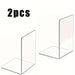 Transparent Acrylic L-Shaped Bookends — Clear Desk and Shelf Organisers