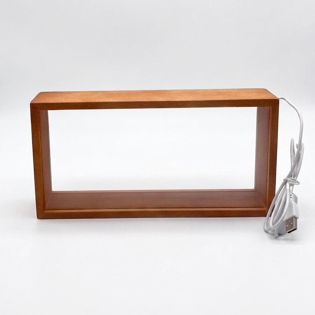 DIY Shadow Box Frame with USB Nightlight – Wood, Acrylic & Resin Display Case, 26×13×6cm