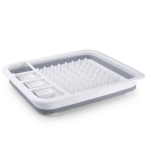 Large Plastic Dish Rack with Utensil Holder — Lightweight Drainer for Home, RV & Small Spaces