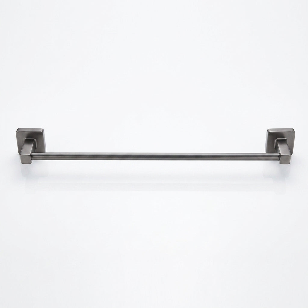 Gun Grey Bathroom Hardware Set — Towel Bar, Paper Holder, Ring & Hook