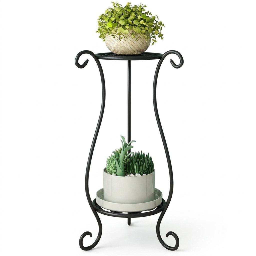 Double-Layer Metal Plant Stand — Multi-Layer Floor Display (1 pack)