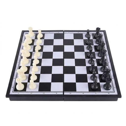 Folding Magnetic Chess & Checkers — 4 Sizes, Plastic HIPS, Teaching Book