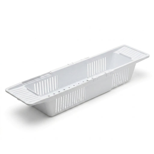 Adjustable Plastic Bathtub Caddy Tray – Retractable Bath Storage Rack