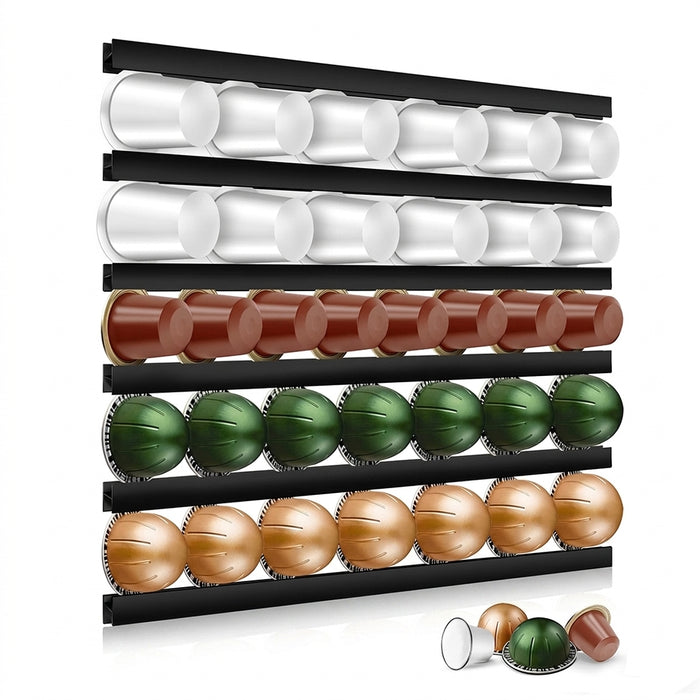 Universal Coffee Capsule Holder – 10 Adhesive Strips for K‑Cup, Nespresso, Dolce Gusto