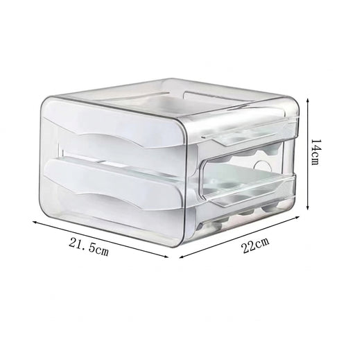 2-Tier Clear Egg Storage Box, 32-Egg Drawer Organiser for Fridge