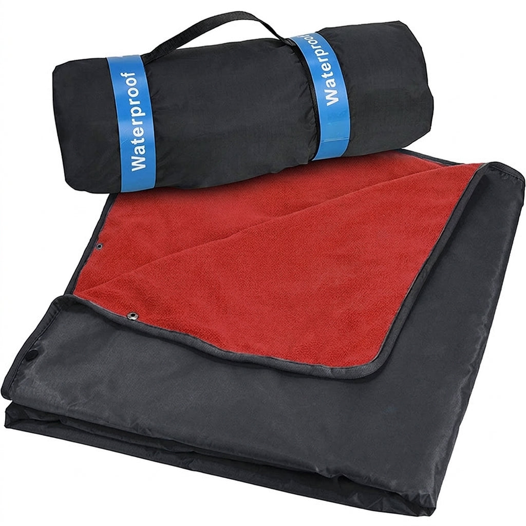 Portable Outdoor Camping Blanket – Wearable, Windproof and Waterproof, Black